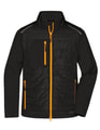 Heren Softshell Jas Daiber Hybrid JN1820 Zwart-Neon Oranje
